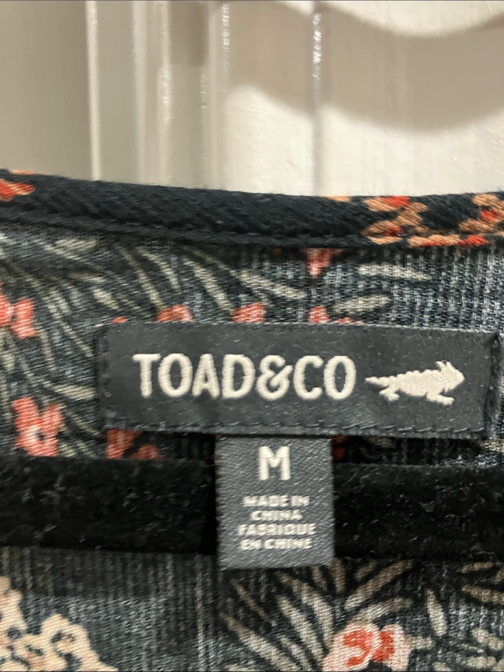 Toad &Co Manzana Button Up Organic Cotton Black Floral Midi Dress Size M - Picture 2 of 11